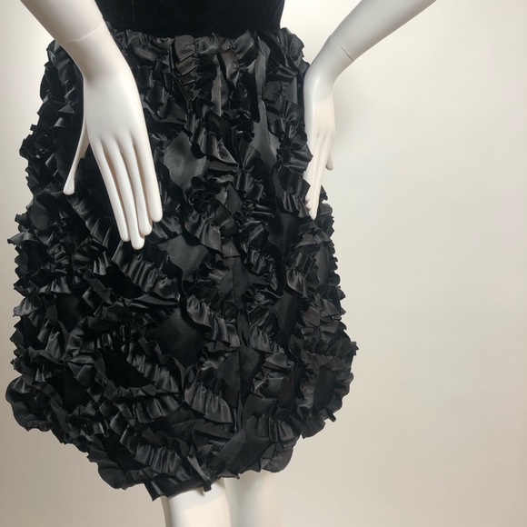 Marc Jacobs black silk velvet ruffle bustier dress - Picture 8 of 13